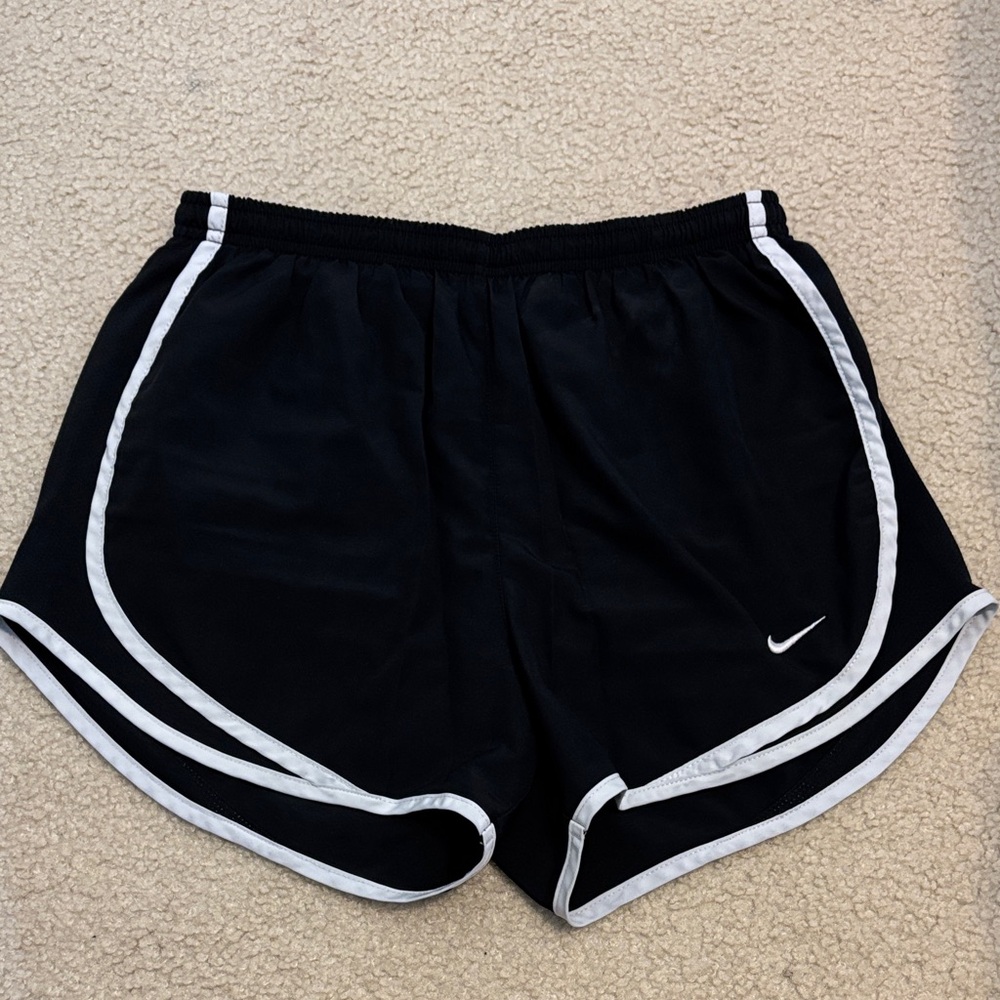Nike Women's Black Shorts with White Piping